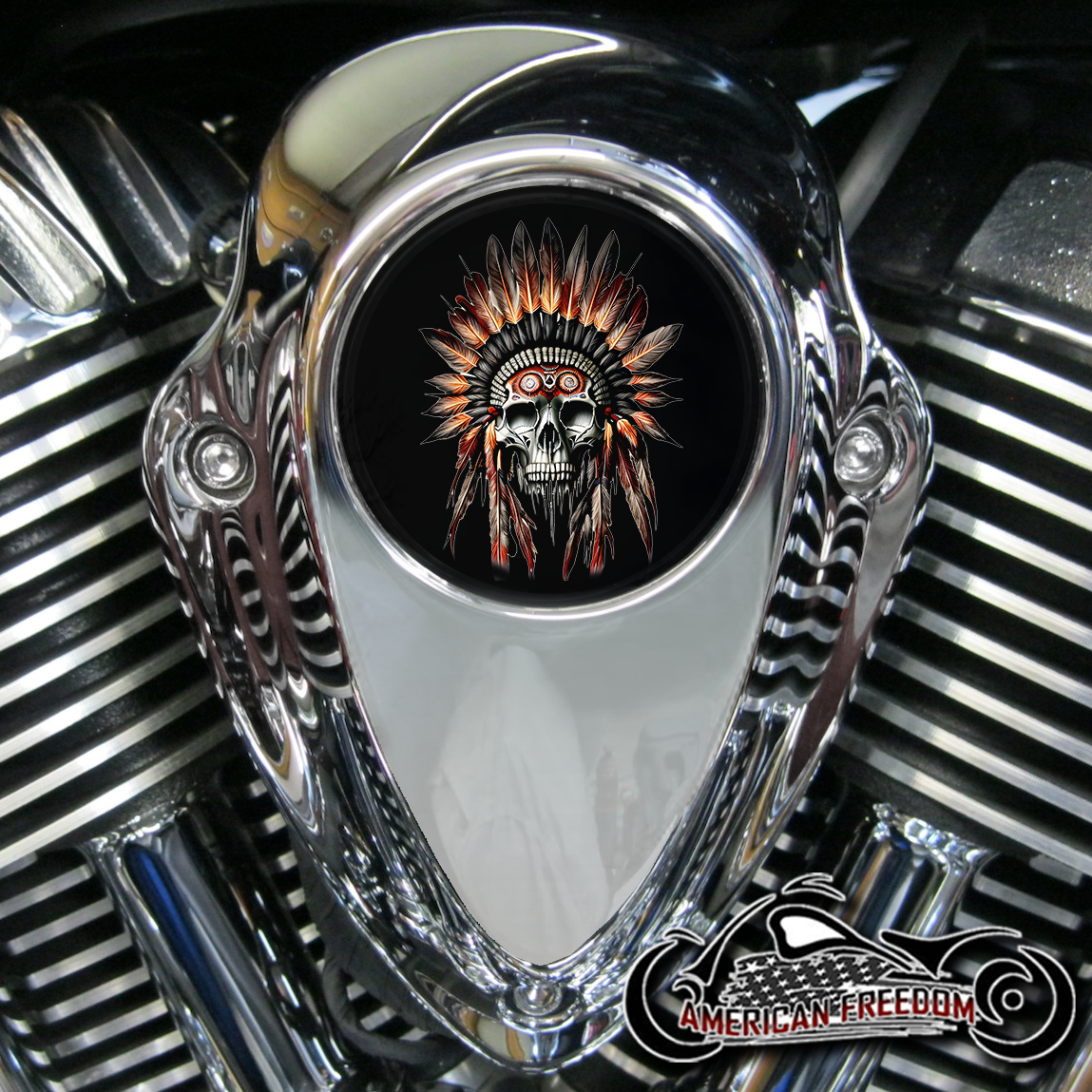 Indian Thunder Stroke Horn Insert - Headdress Skull
